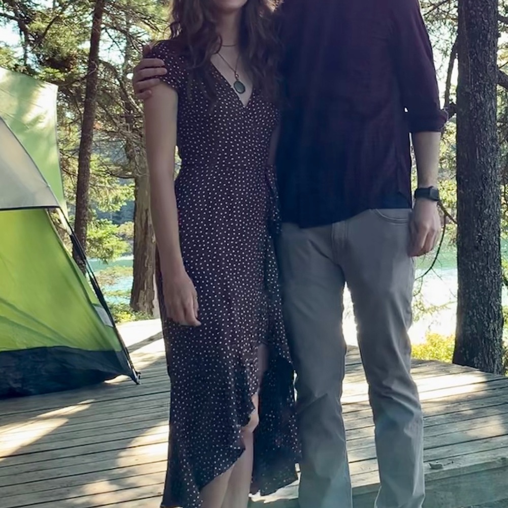Polka dot wrap dress